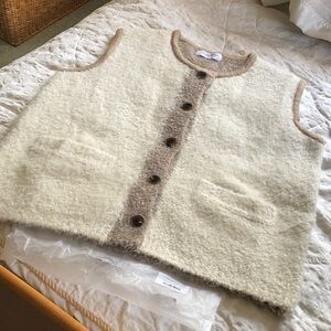 Carly Jean Los Angeles Cream and Tan Vest